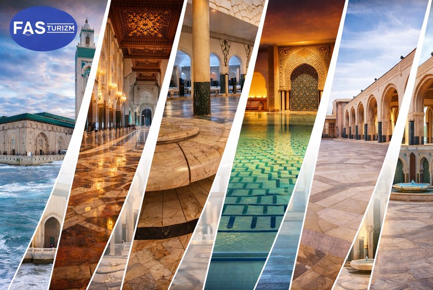 Casablanca Hasan 2 Camii iç ve dış mimarisi – Fas turu ve Fas turları için ikonik durak