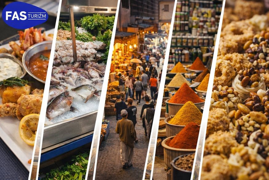 Casablanca Marché Central pazarı ve Fas mutfağı ürünleri, baharatlar, deniz ürünleri ve yerel tatlılar – fas turu ve fas turları sırasında Kazablanka’da keşfedilebilecek gastronomi deneyimi
