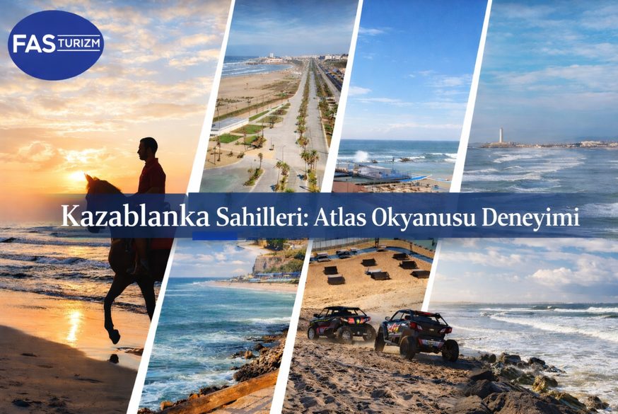 Kazablanka sahilleri ve Atlas Okyanusu manzarası, Fas turu ve fas turları kapsamında ziyaret edilen Casablanca plajları